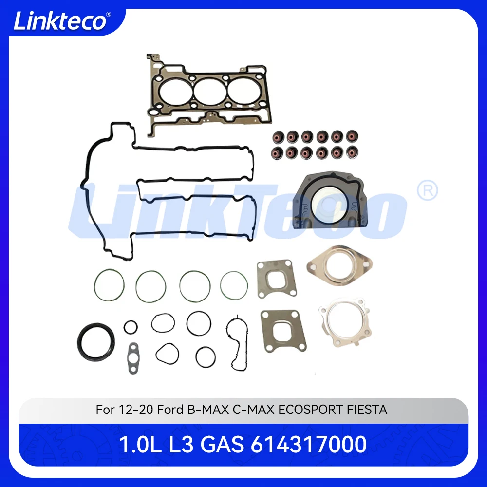 Engine Cylinder Head Full gasket set Fit 1.0 T L L3 GAS M1JE For 12-20 1.0L Ford B-MAX ECOSPORT EcoBoost FOCUS FIESTA 614317000