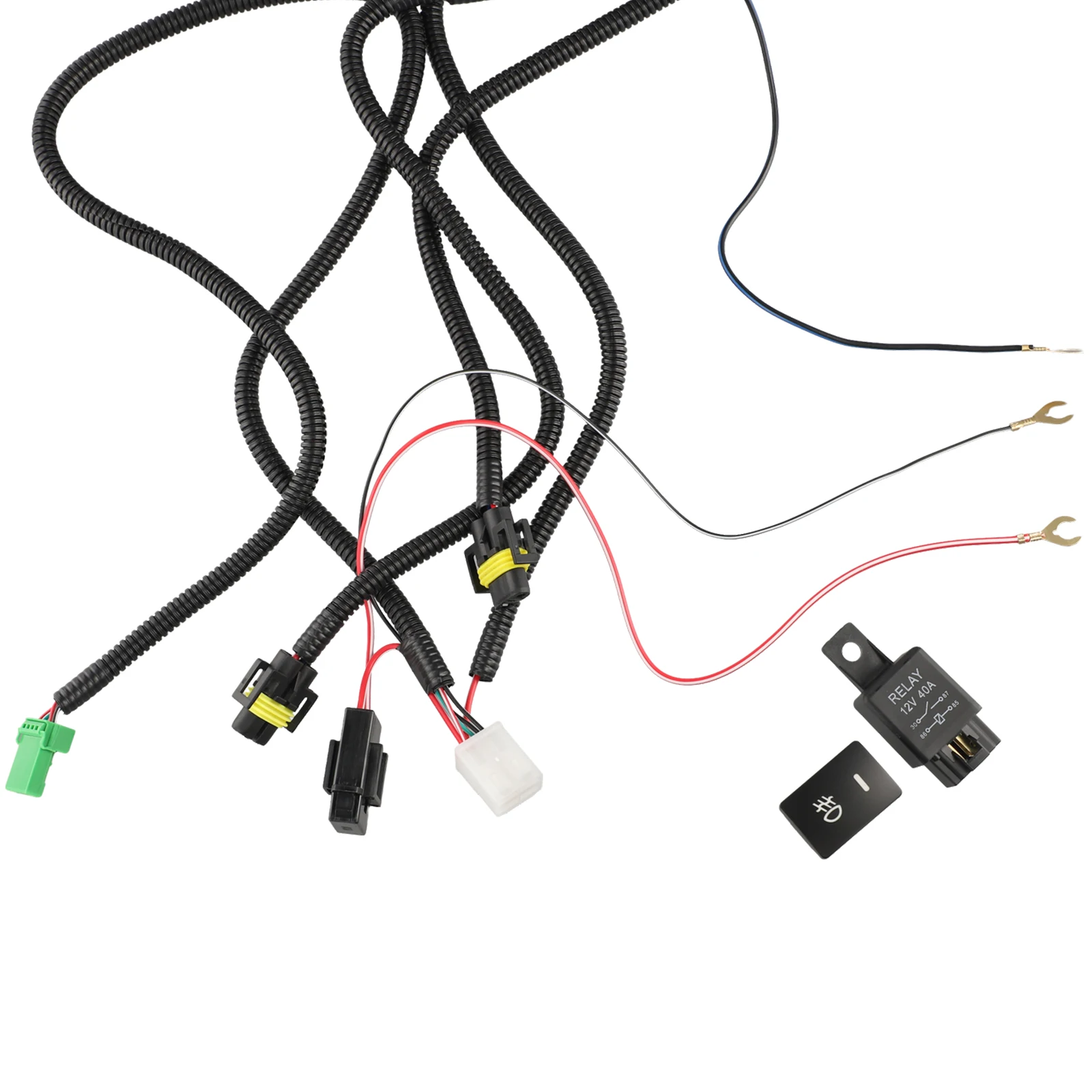 Auto Fog Light Wire Harness Switches With LED Indicators 12V/40A Automotive Relay For Toyota Wiring Harness Sockets Wire