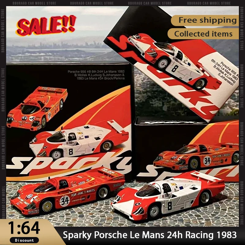 

New In Stock Sparky 1/64 Porsche Le Mans 24h Racing 1983 Simulation Alloy Micro Die Casting Car Model Custom Toy Collection Gift
