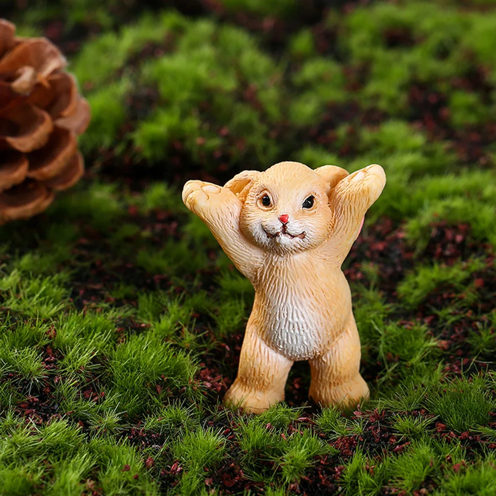 

5Pcs Micro Landscape Resin Rabbit Ornaments Small Bunny Craft Desktop Home Decoration Table Party Layout Resin Bunny