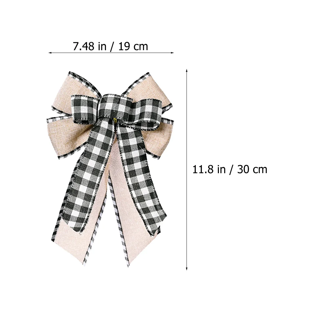 

2Pcs Christmas Bowknot Xmas Tree Pendant Linen Bright Color Non Fading Hanging Ornament Party Decoration for Tree Wreath