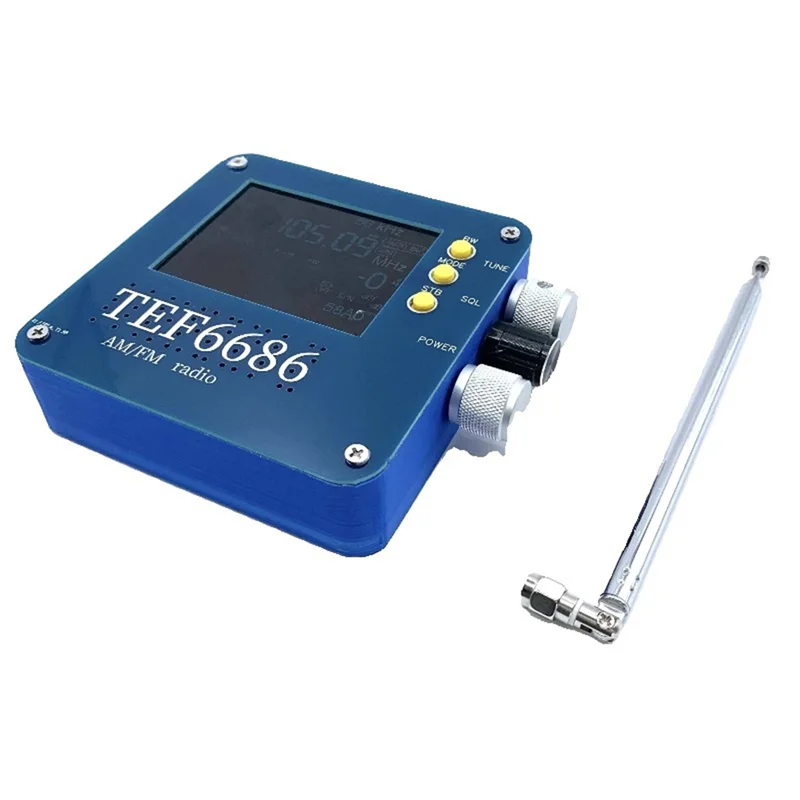 

AU61-TEF6686 Radio Receiver Antenna Radio Receiver Blue Large LCD Screen Radio Receiver Short Wave Supported Built-Inspeaker