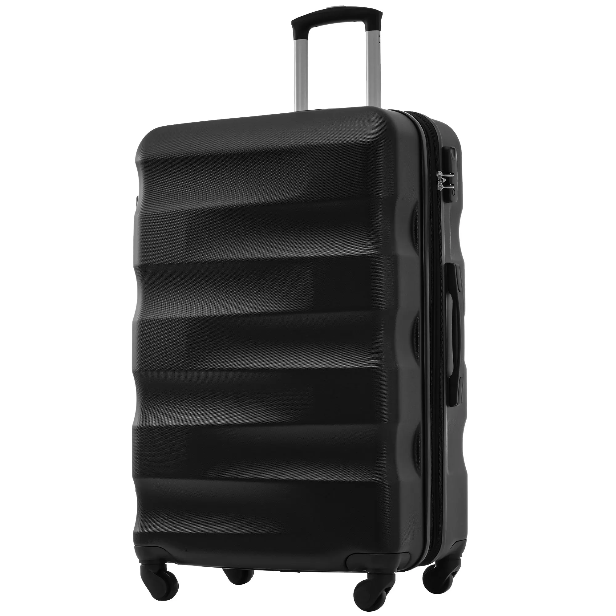 Hard Shell Suitcase suitcase hand luggage 4 Rolls ABS Material 69*44.5*26.5 Black