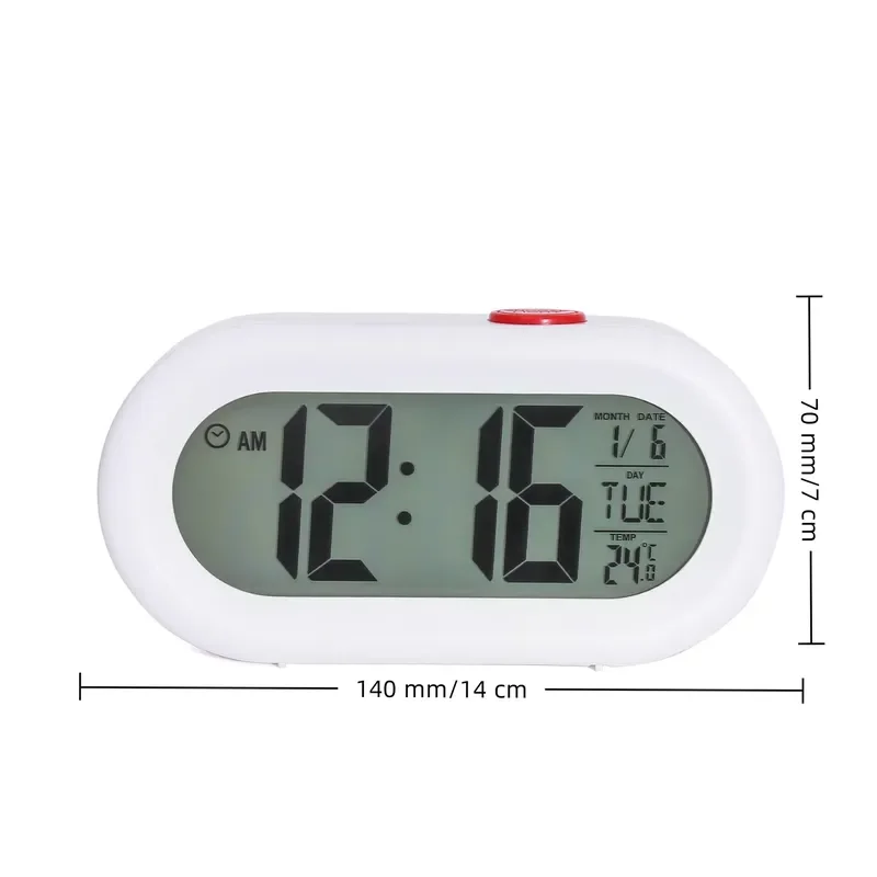 for Student Bedside Electronic  Backlight Alarm Clock Timer Voice Broadcast Modern Simple Design Decorative Glass Clock