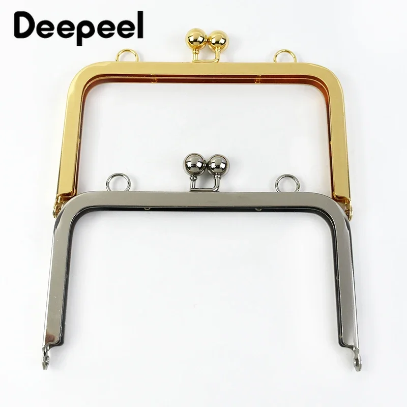 

1/2/5/10Pcs Deepeel 15cm Square Metal Purse Frame Bag Handle Smooth Mouth Gold with Screws Wallet Kiss Clasp Bags Accessories