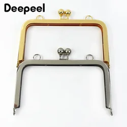 1/2/5/10 Pz Deepeel 15 cm Quadrato Borsa In Metallo Telaio Borsa Maniglia Bocca Liscia Oro con Viti Portafoglio Bacio Chiusura Borse Accessori