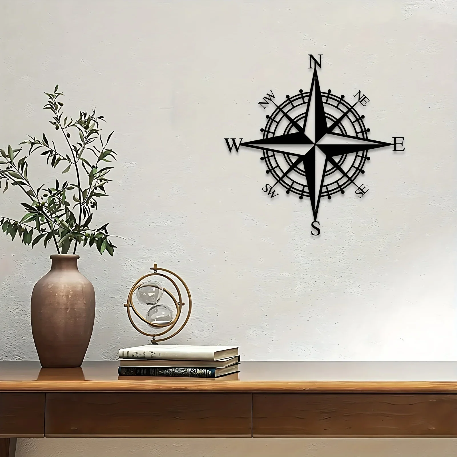 Metal Nautical Compass Wall Art Decoration Pirate's Wall Home Decor&Gifts For Bedroom Living Room Garden Farmhouse Decor