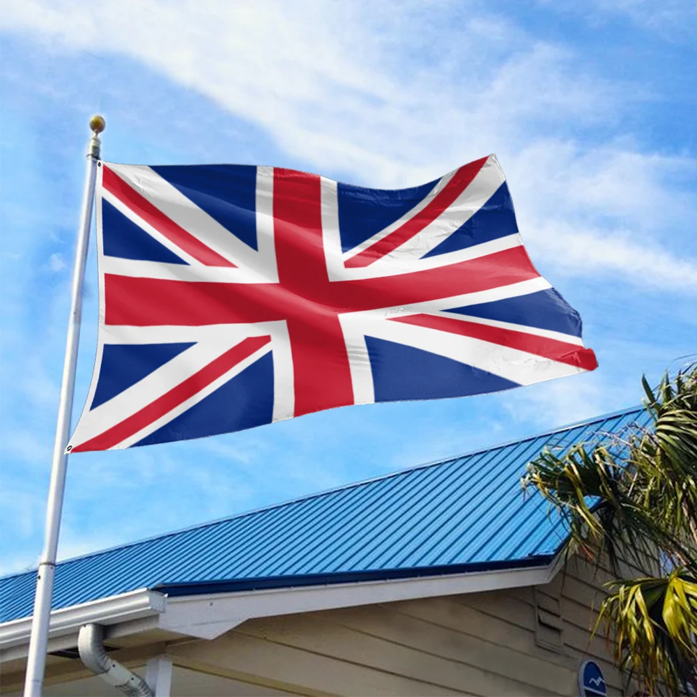 1pc UK National Flag Banner, 60.96x91.44cm / 91.44x152.4cm, Vibrant Polyester with Grommet Corners, Indoor Outdoor Wall Decor