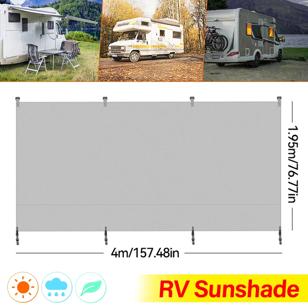 

Caravan End Privacy Screen 4X1.95m 200gsm PE Sun Shade UV Protection Side Awning Camping Tent Car Outdoor Tents Accessories