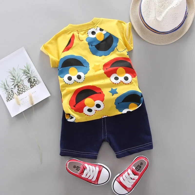 Summer Children Boys Girls Clothes Kids Cartoon Clothing Infant Suit Toddler T-Shirt Pants Set Kids Casual Tracksuit 0-4 Years