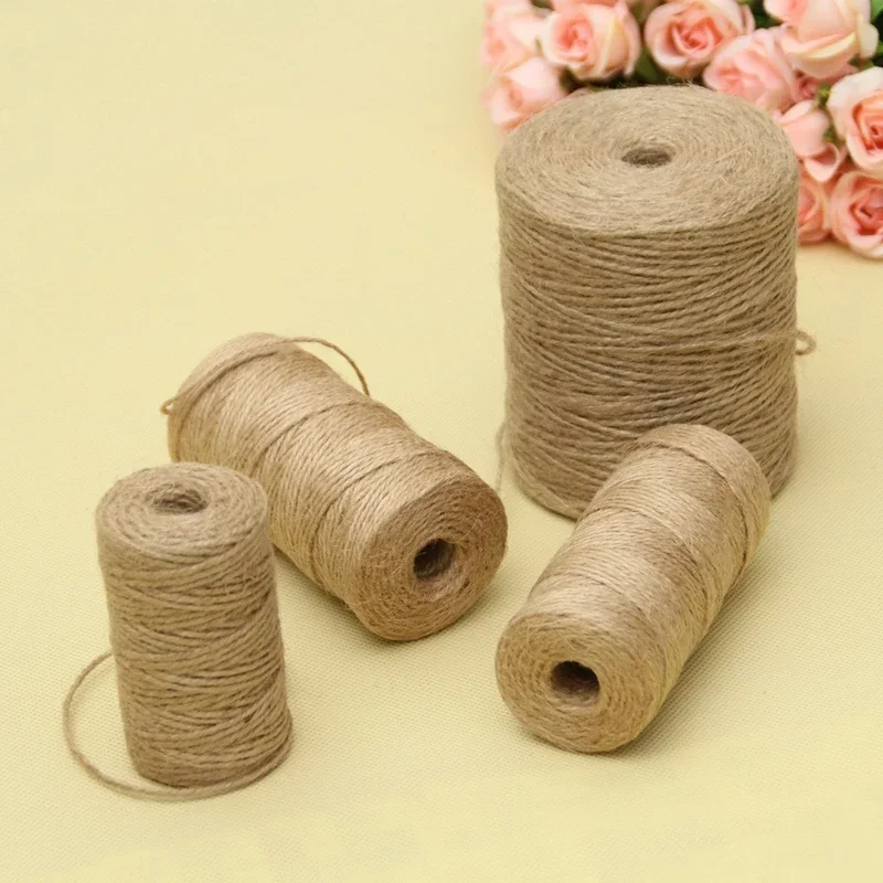 50m/80m/100m/300m Handmade Hemp Linen Cords Rope To Tie Burlap Twine String DIY Craft Decoration Yute Corde