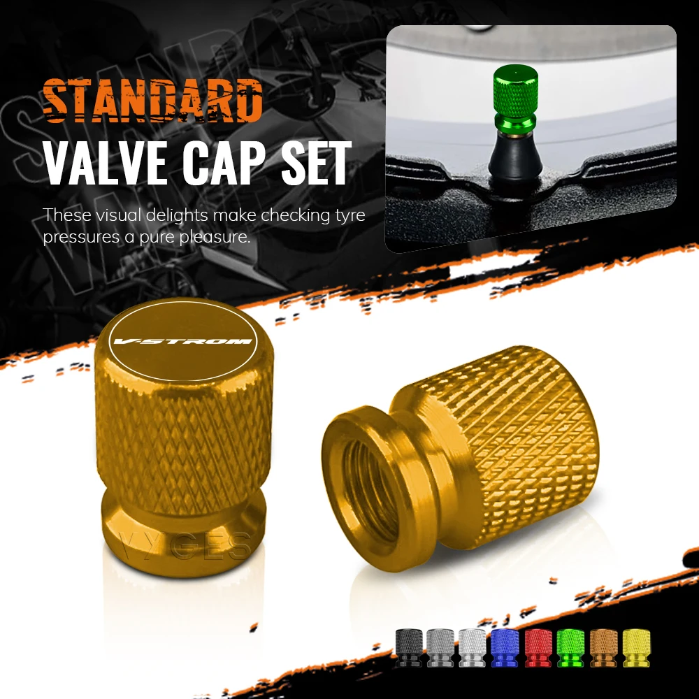 Motorcycle Standard Valve Cap Set For Suzuki V-Strom DL1050DE DL1050 DL1000 DL800 DL800DE DL650XT DL650 DL250 Tire Caps Set