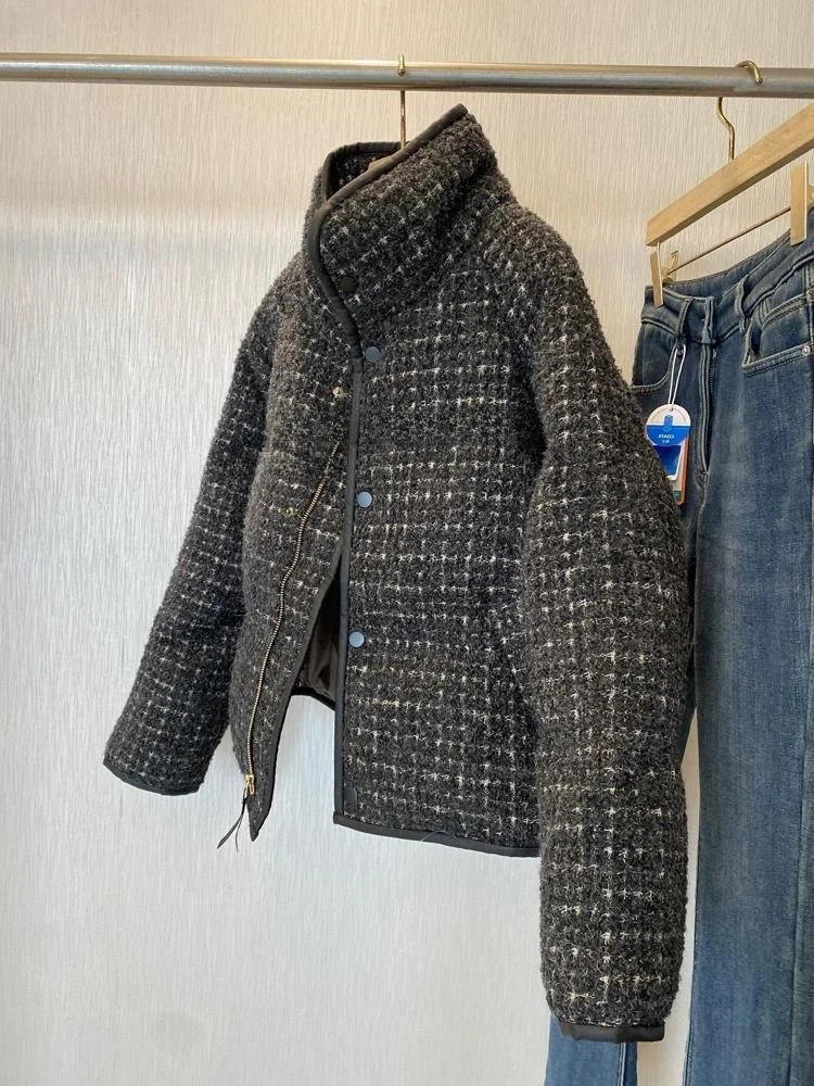 

ort Women's down Jaet 95 Goose down Woolen Camere Small Fraance Sle Cozy Warm Faionable Winter Outerwear