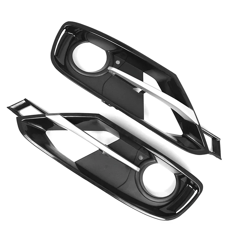 2Pcs/set Car Front Bumper Fog Light Lamp Frame Trim Shell Fit For BMW 3 Series F30 F31 2012-2015, W/ TRIM LINES, W/ SPORT LINE