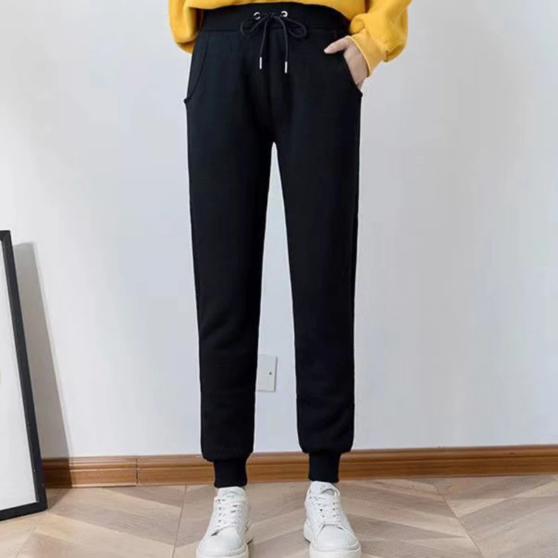 Pantalon Femme Taille élastique Chaud Doublé - Modèle Ample à Carreaux, Décontracté, Pour Sport, Loisirs, Hiver