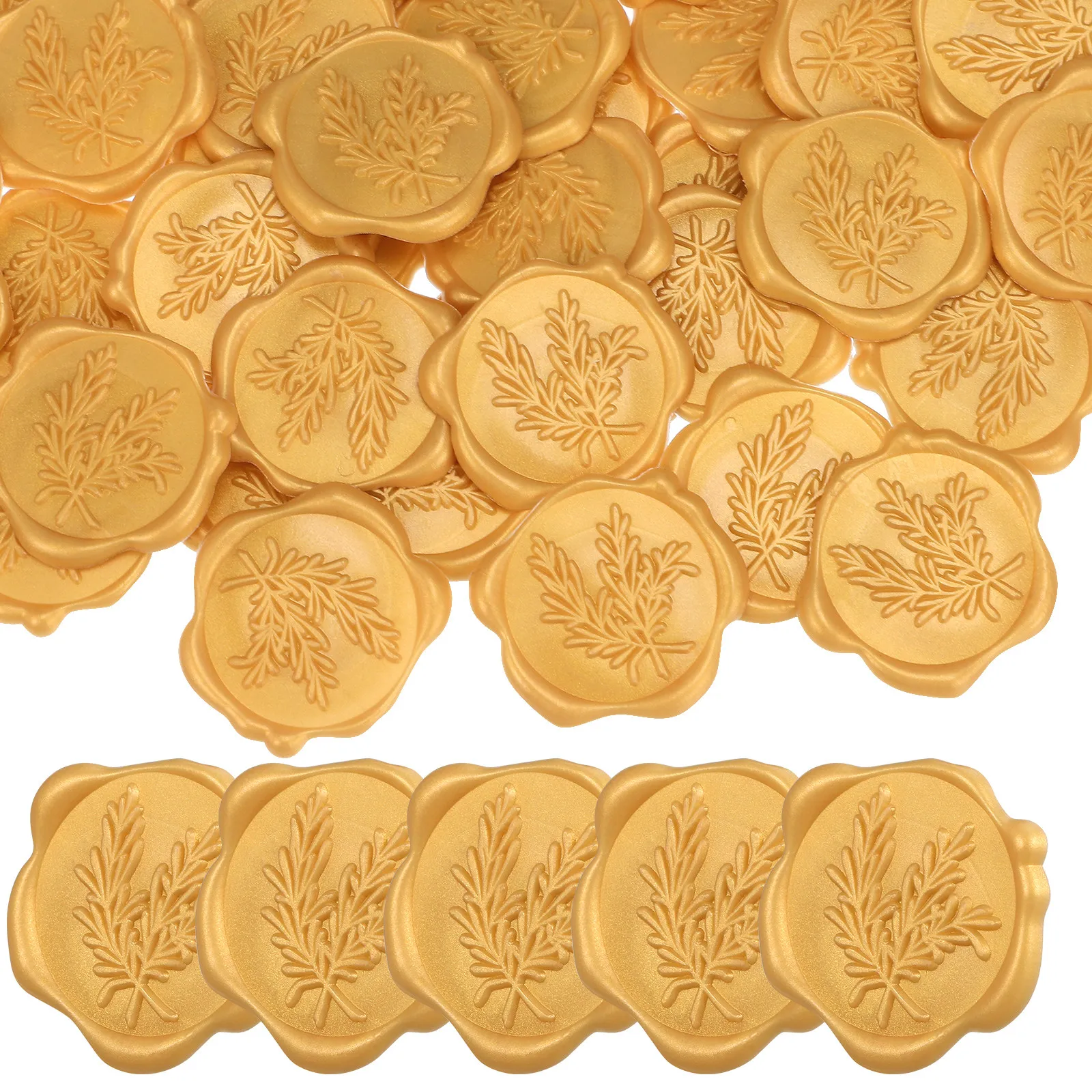 50 Pcs Stickers Invitation Seals Adhesive Envelope Letter Golden Self-adhesive Envelopes