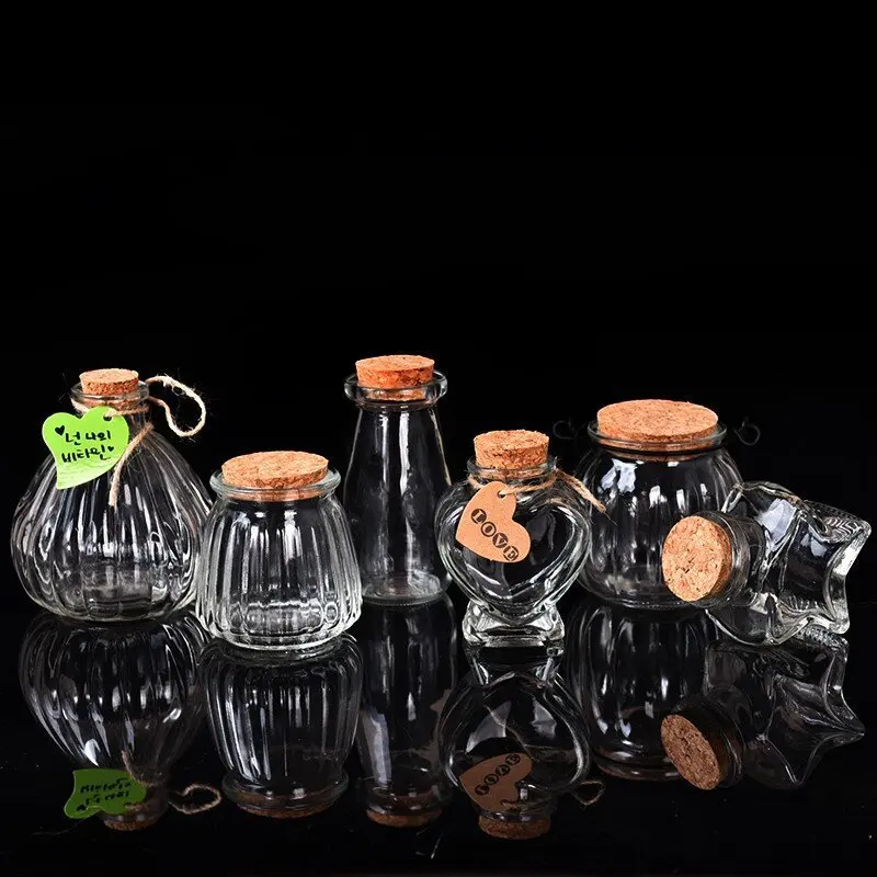 Multipurpose Glass Bottles Wishing Glass Jars Wishing Bottles with Corks Multipurpose Glass Bottles with Corks