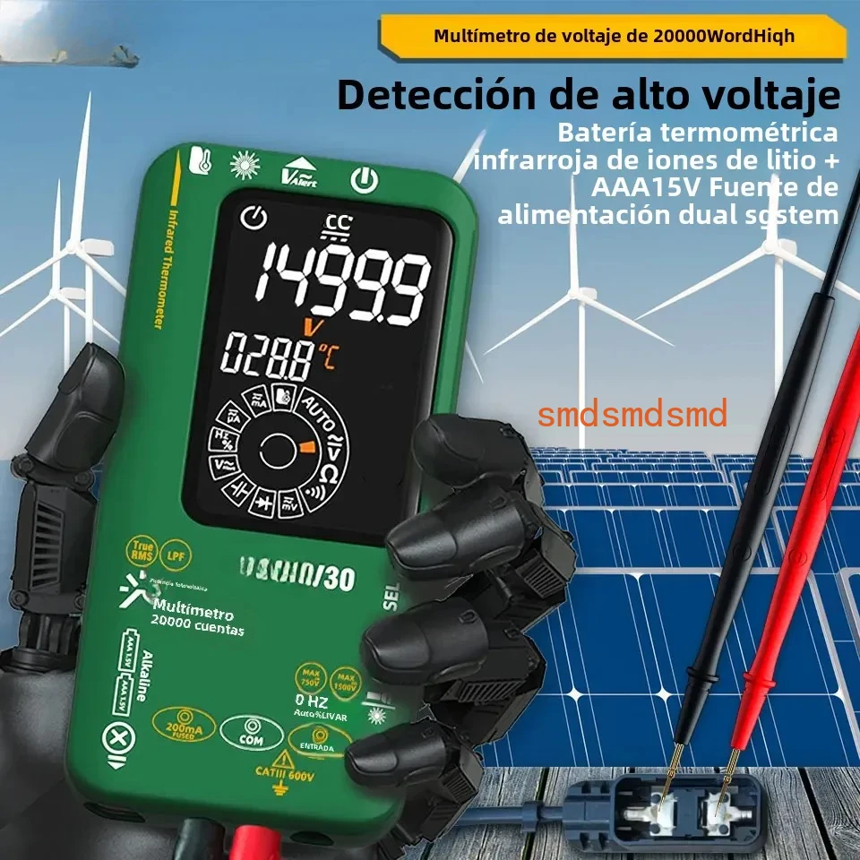 

Photovoltaic Intelligent Multimeter Digital 1500V Mining 20,000 Character Display, Infrared Temperature Measurement