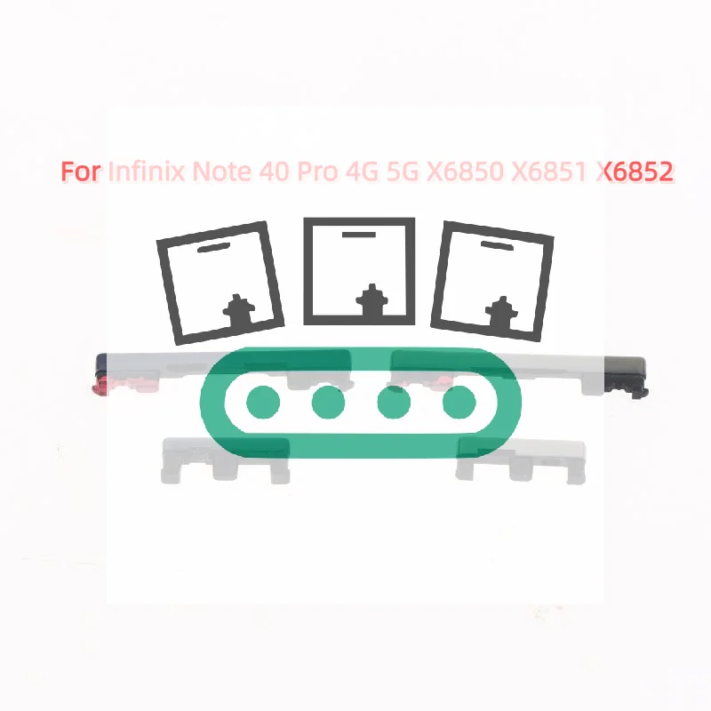 For Infinix Note 40 Pro X6851 X6850 Power ON OFF Kit Volume Up Down Side Button Key Repair Parts