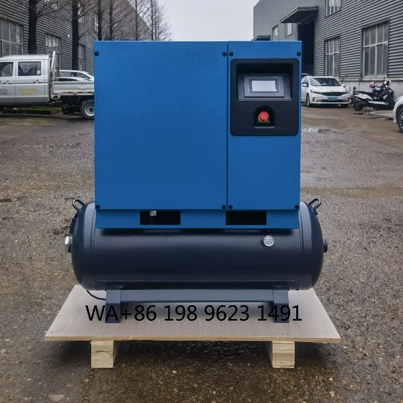 Silent Mini Screw Air Compressor Permanent Magnet VFD 8-16Bar With Air Tank Industrial Energy Saving Air Device