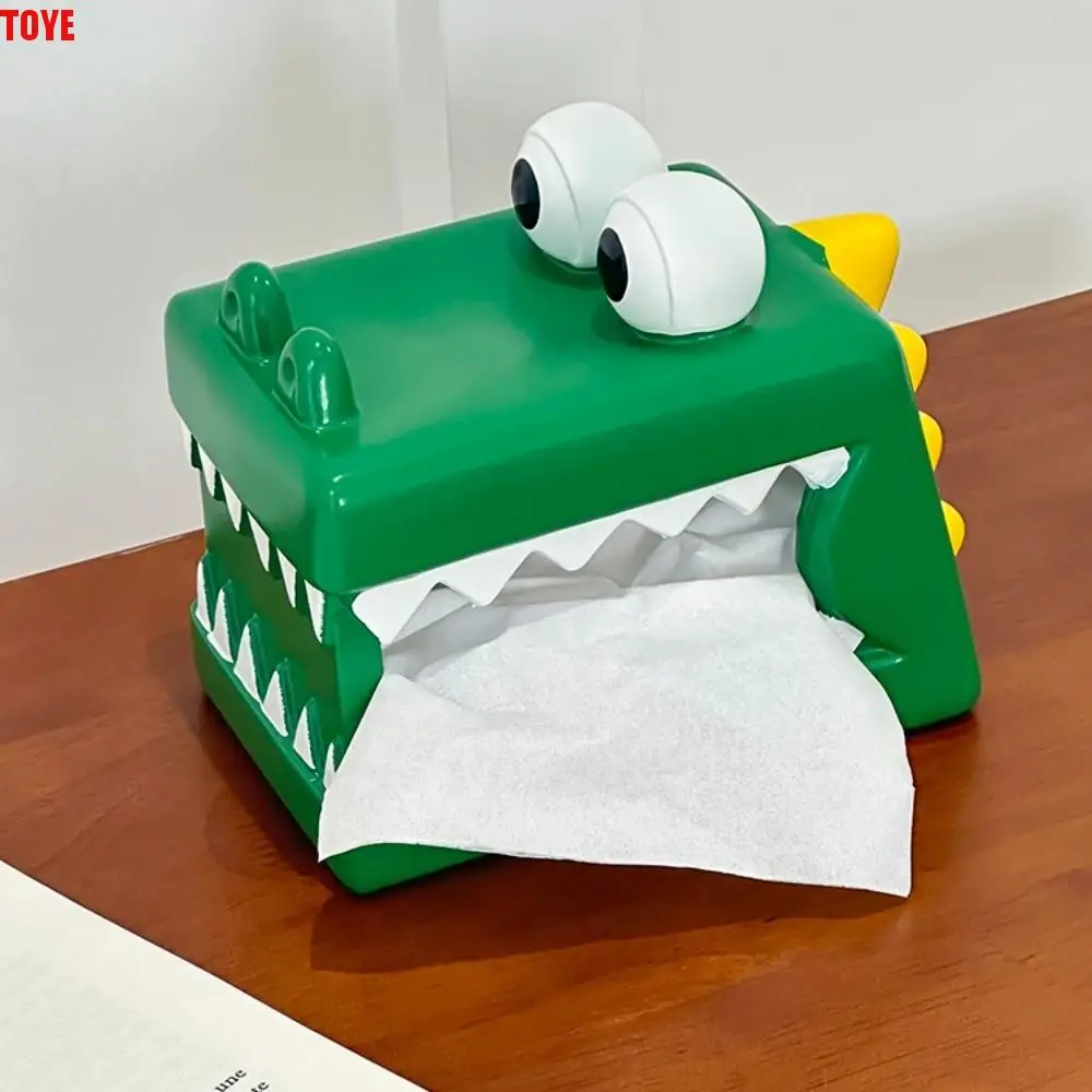 

Figure Model Crocodile Tissue Box Doll Toy Collectible Tissue Box Ornament Decorative Cartoon Crocodile Napkin Holder