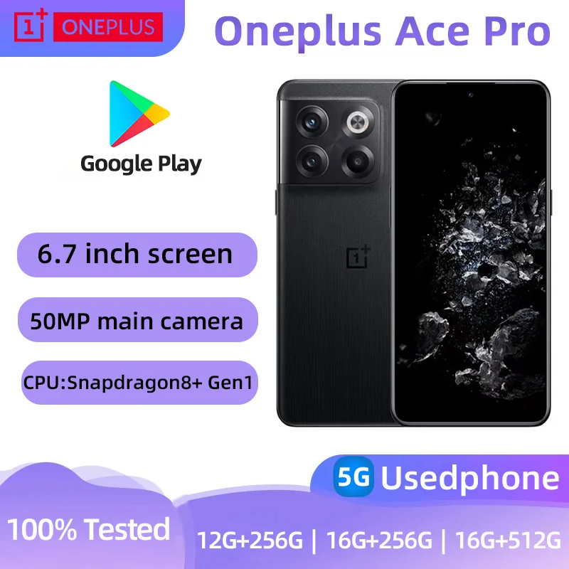 OnePlus Ace Pro 5G Global Rom Snapdragon 8+Gen1 ROM 256GB Fast Charge 150W 120Hz AMOLED Android Used Phone