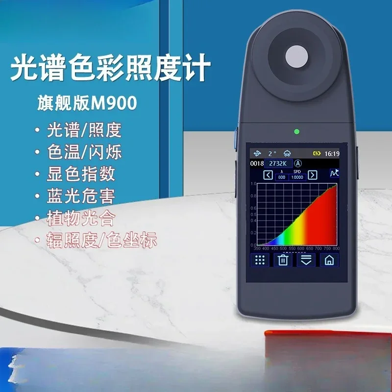 Color Illuminometer Portable Spectral Color Temperature LED Lamp Radiative Scintillation Measurement Color Rendering Index