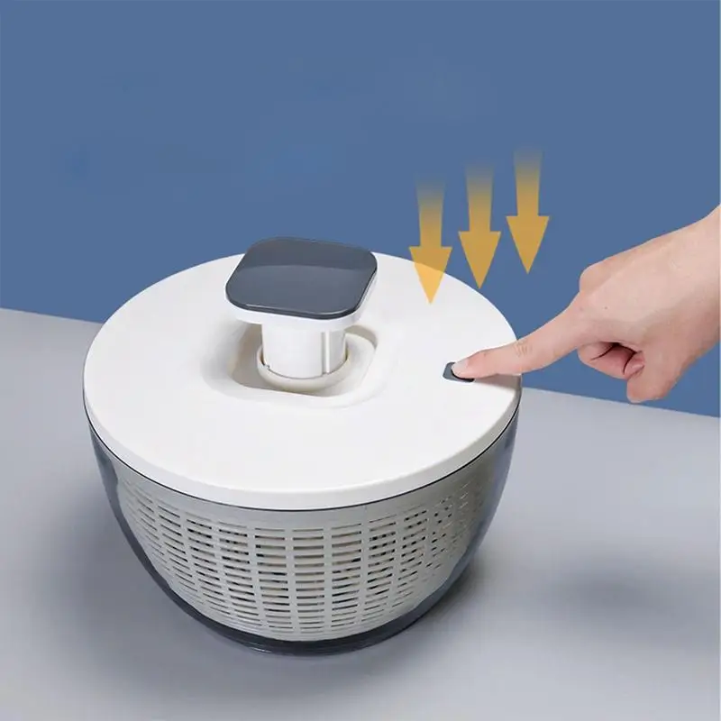 Press Vegetable Dehydrator Fruit Dryer Spinner Household Large Capacity Dehydrator Manual Drain Salad Basket Kitchen Accessories