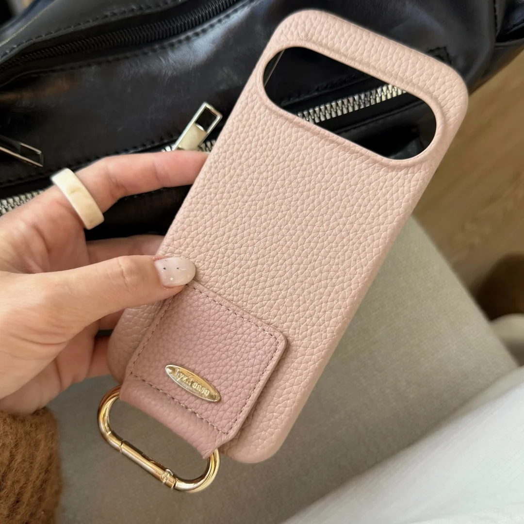 

For Google Pixel 9 Pro XL 9A 10 Pro XL Case Protective Shell Back Cover Fashion Leather Texture With Bag Ring