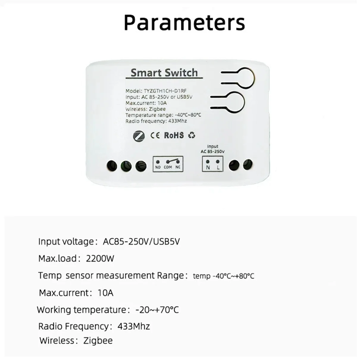 

Умный Zigbee-выключатель Tuya AS62 (2 шт.) с датчиком температуры, пассивным сухим контактом и реле Zigbee, совместимый с Home Assistant, AC85-250V