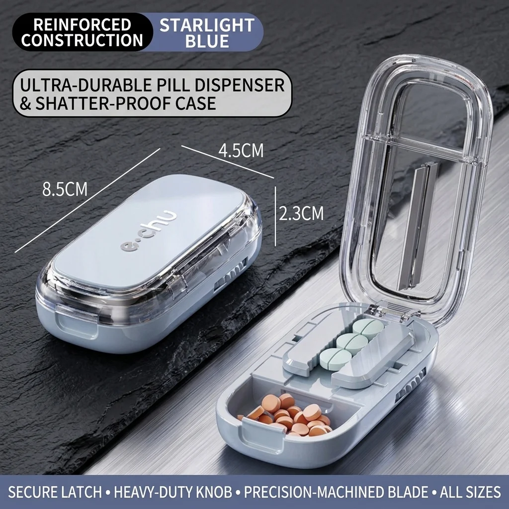 New Portable Drug Tablet Medicine Dustproof Divider Organizer Crusher 1/2 1/3 1/4Pill Cutter Organizer Crusher Pill Cutter