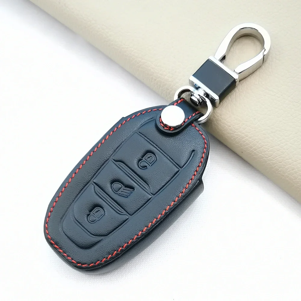 

3 Buttons Smart Remote Leather Key Case Cover For Peugeot 208 5008 DS3 DS5 DS6 For Citroen C4 C5 X7 S Car Accessories Shell