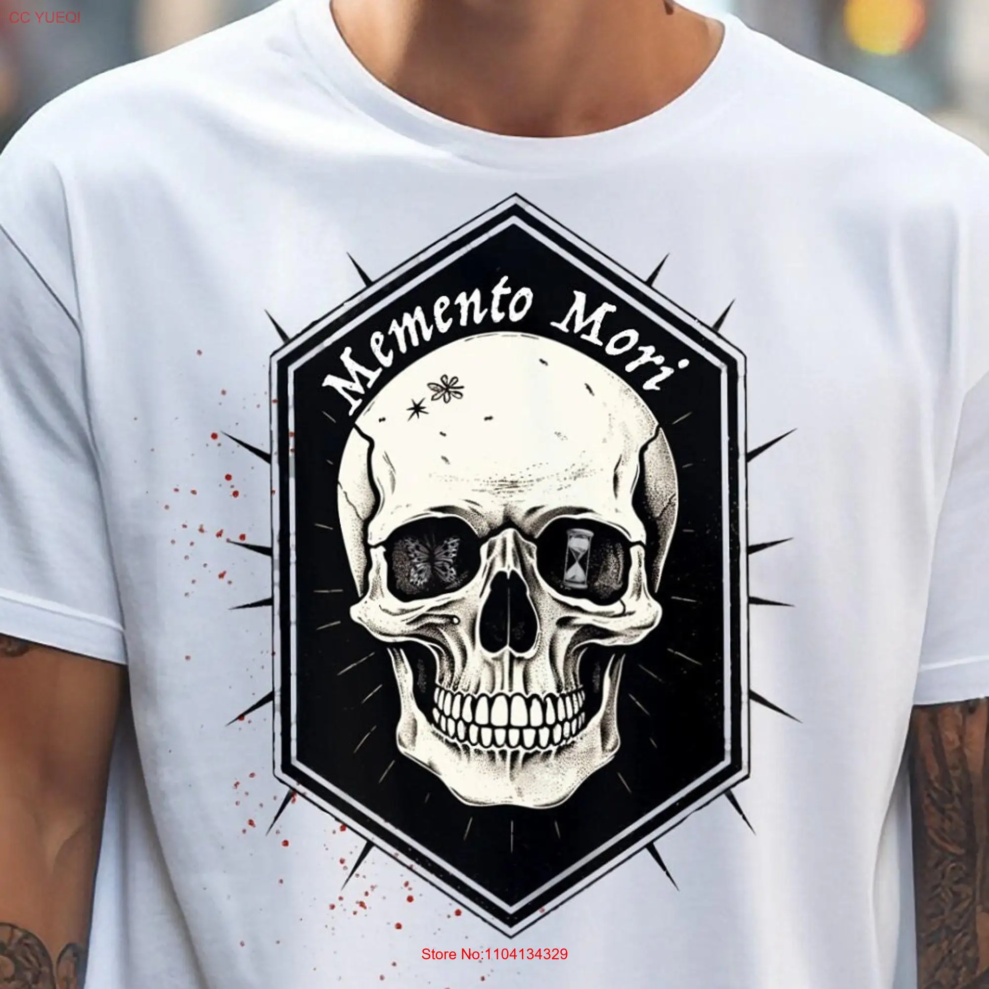 Seize Each Moment with our Memento Mori Skull Emblem T Shirt 100 Cotton Perfection long or short sleeves