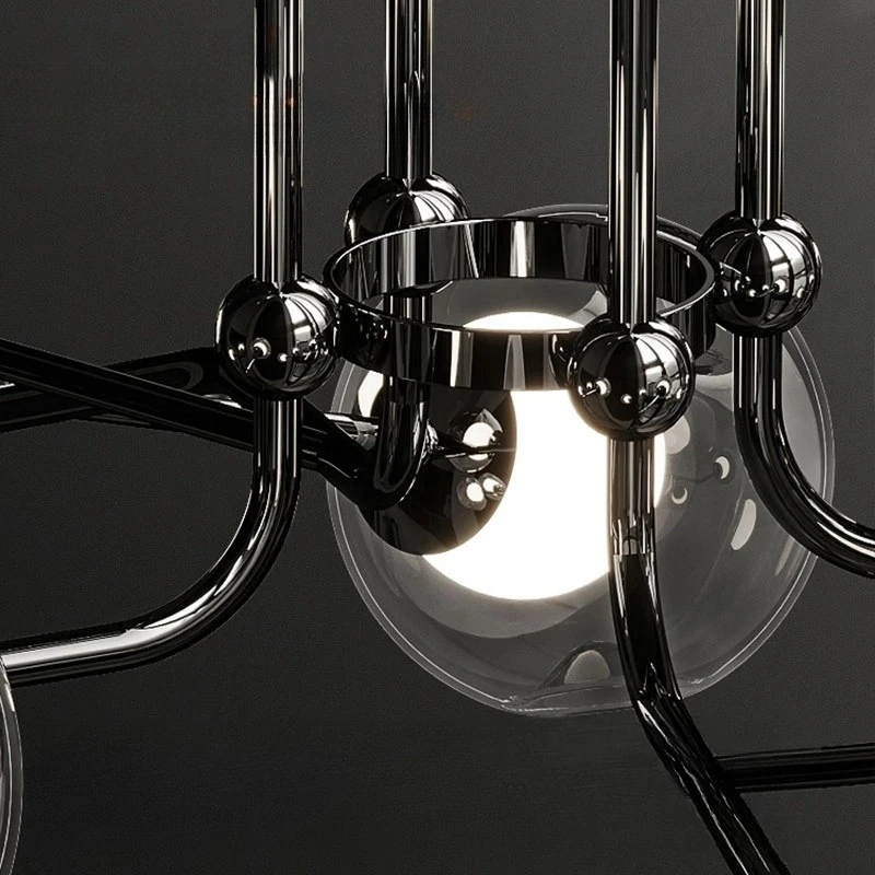 Modern Luxurious Glass Ball Chandelier Golden Dimmable Staircase Room Hall Dining Tables Pendant Lamp Decor Lighting Fixture