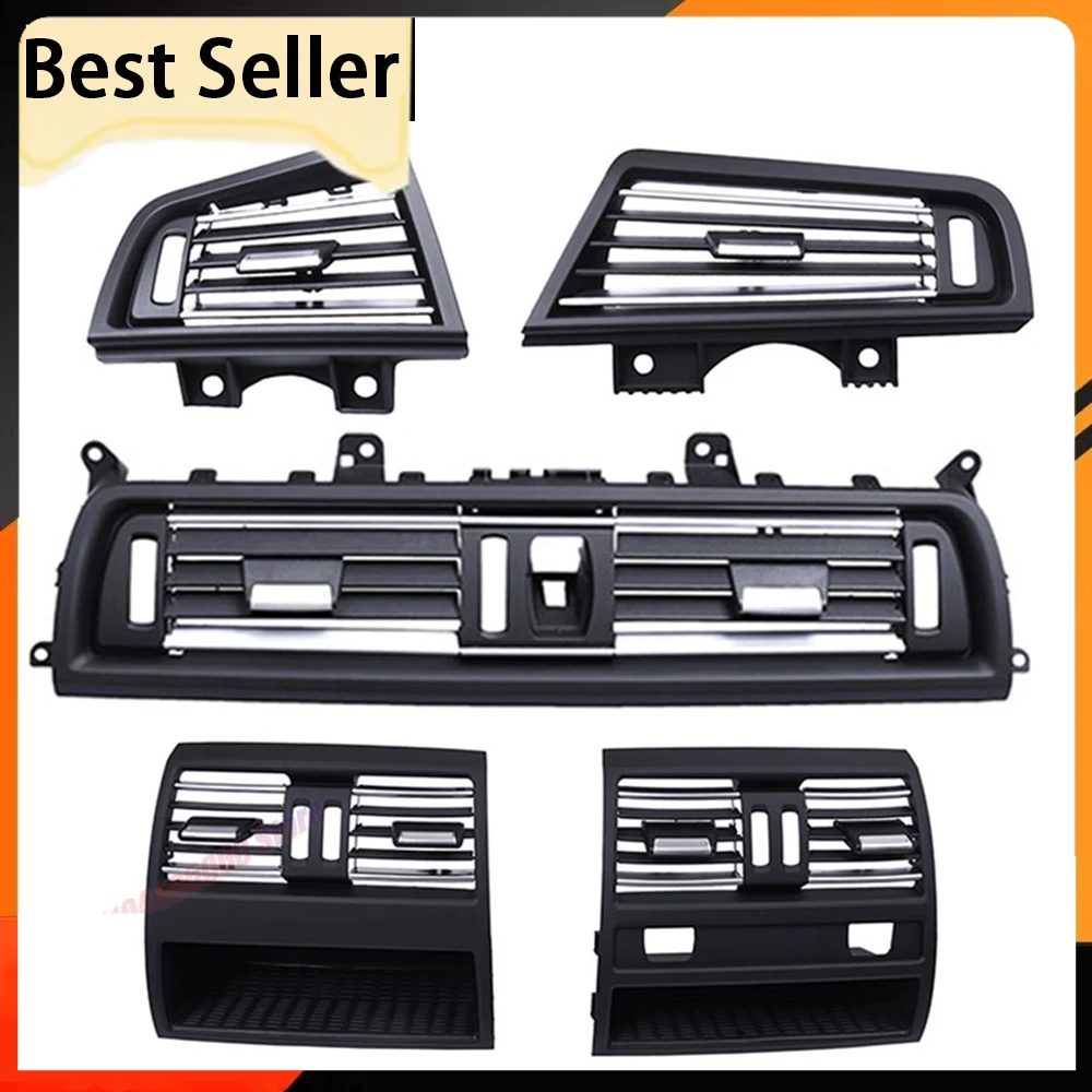 For BMW 5 Series F10 F11 F18 520 521 523 LHD RHD Front Central Full Chrome Air Conditioning AC Vent Grille Outlet Panel Cover