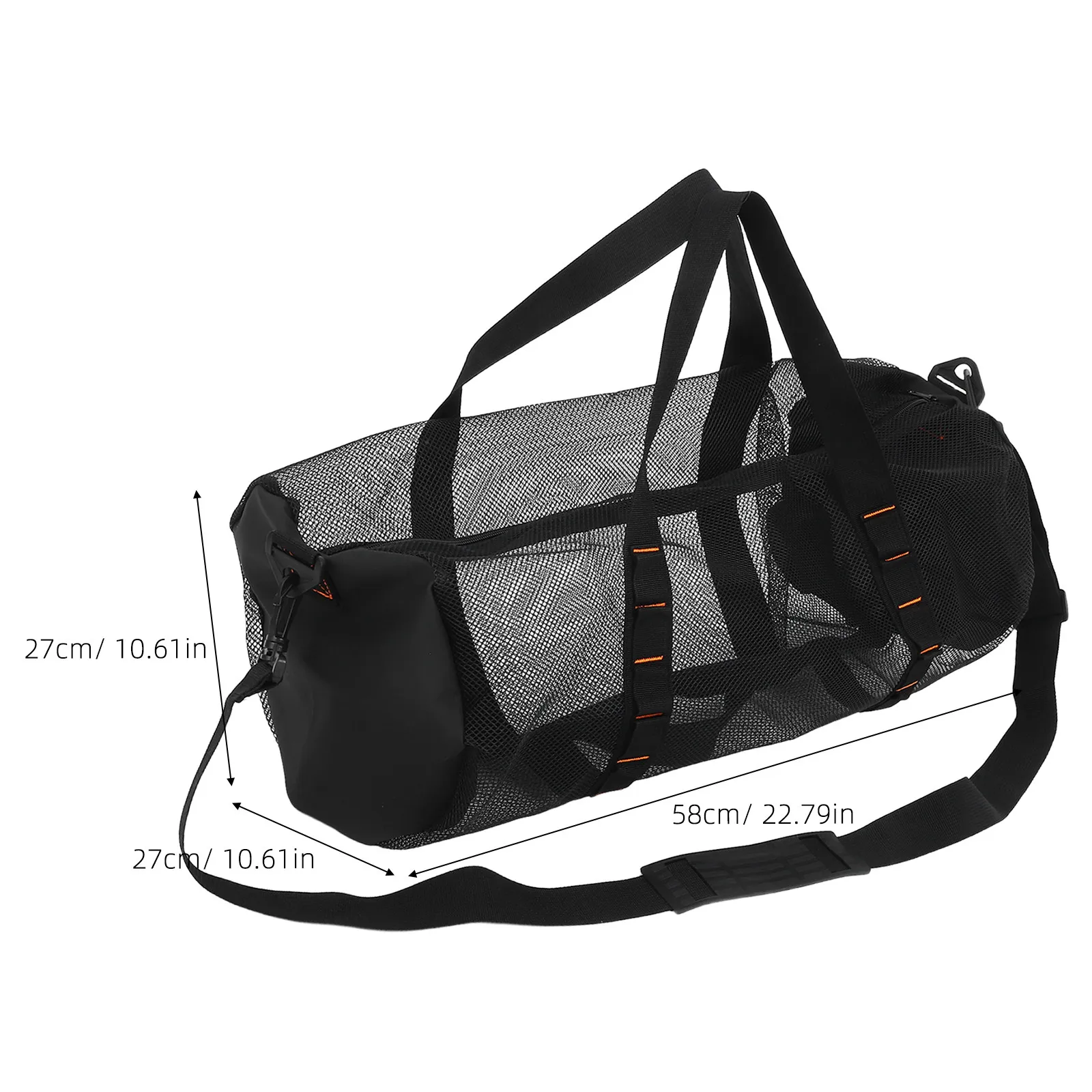 Large Round Mesh Swim Bag Breathable Quick-Dry Cylinder Design for Swimming Diving Travel Outdoor Swim Equipment Storage