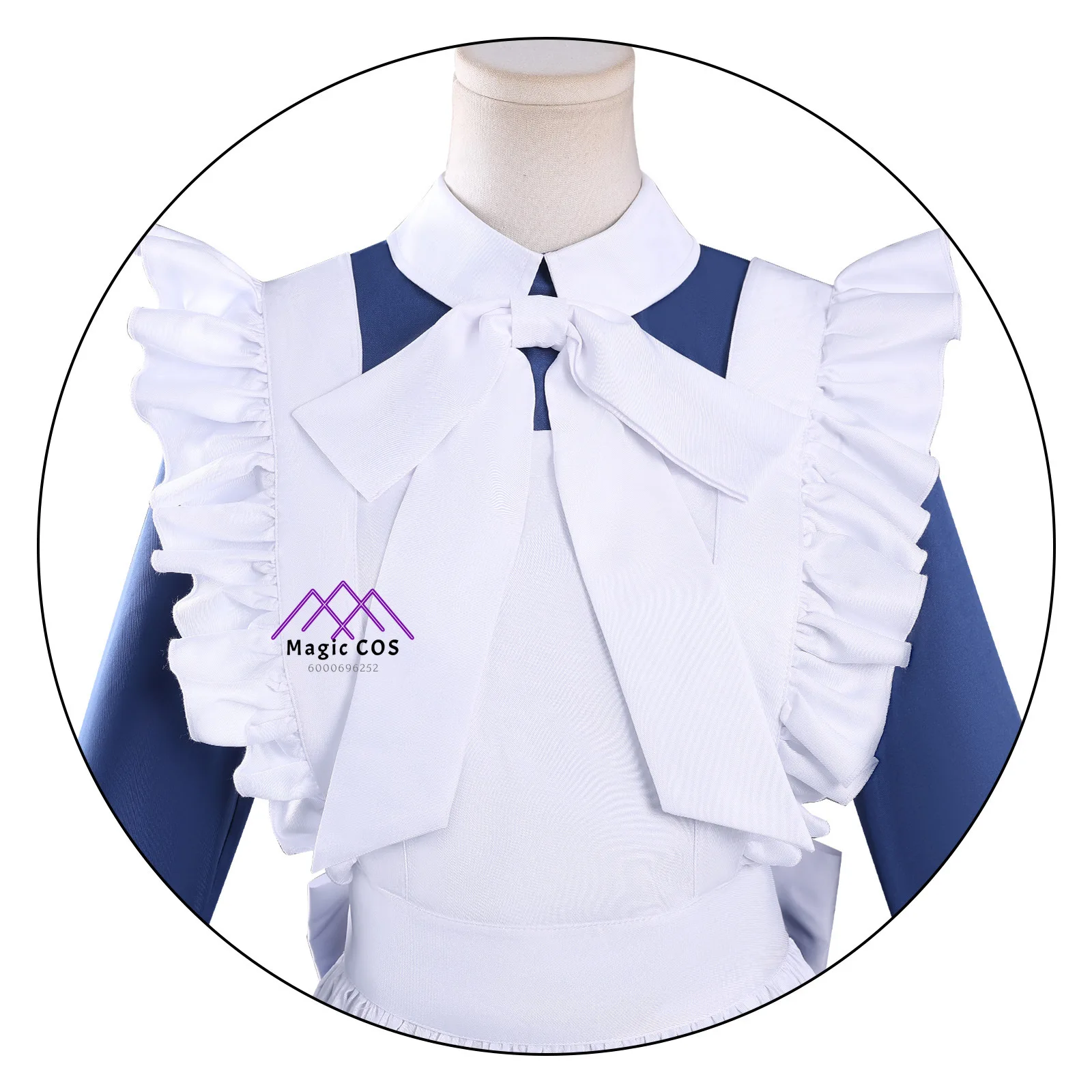 أزياء ماري الميكانيكية التأثيرية أنيمي ماري لعب الأدوار فستان خادمة أزرق وأبيض للنساء بدلات الحفلات الهزلية #3