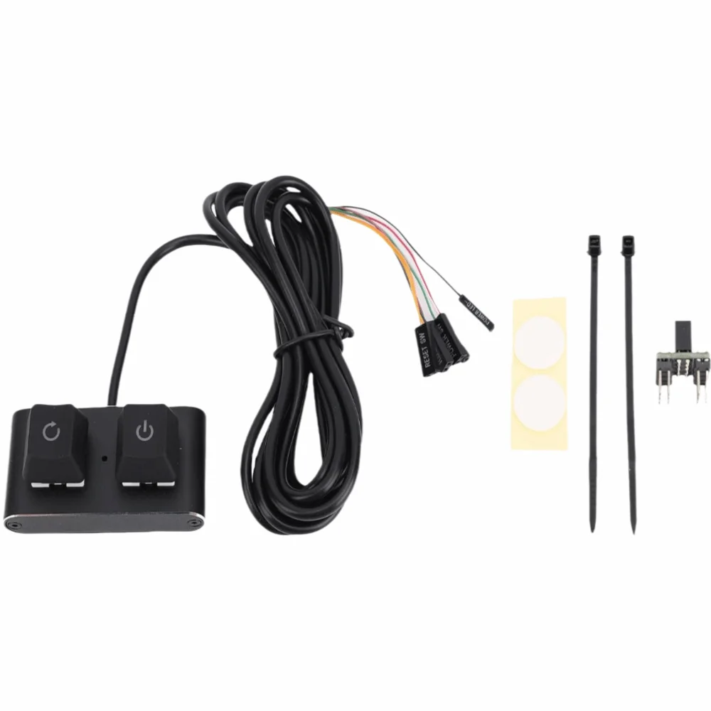RGB LED External Desktop Power Switch 2M Cable HDD LED Light Computer Motherboard Switch ON Off Reset SW DIY PC Construction
