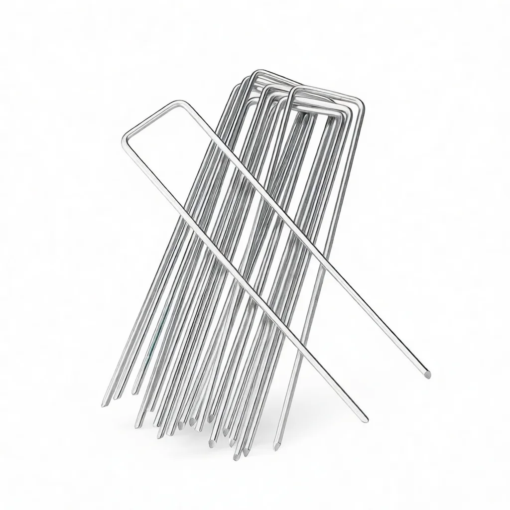 Galvanized Steel U Stakes Garden Ground Anchors Heavy Duty Landscape Pins For Weed Barrier Fabric Mesh Turf Grass Securing