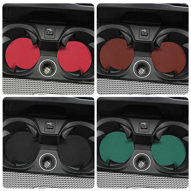 2Pcs Car Coaster Suede Mat Water Cup Anti-slip Pad Auto Interior For Renault RS Line Fluence Captur Megane Clio Kadjar LoganKwid