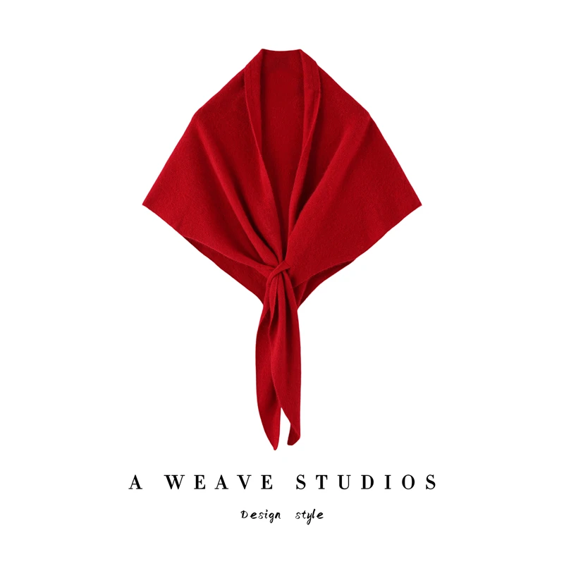 CHICUU Women 100% Cashmere Scarf Shawls Triangle Shawls Autumn Winter Thick Warm Soft Cashmere Knitwear High Quality