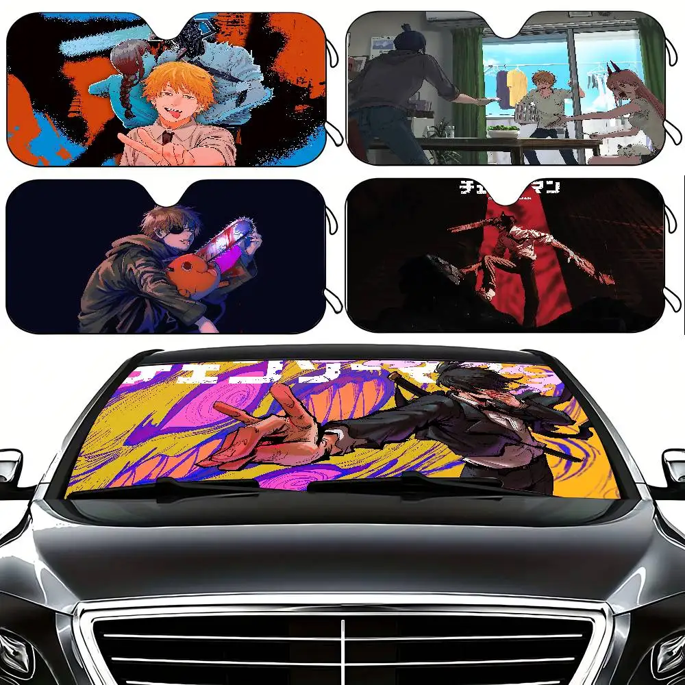 

Cool A-Chainsaw ManS Car Sunshade Curtains 130x70cm Car SunShade Windshield Cover UV Protection Auto Visor Accessories For Cars