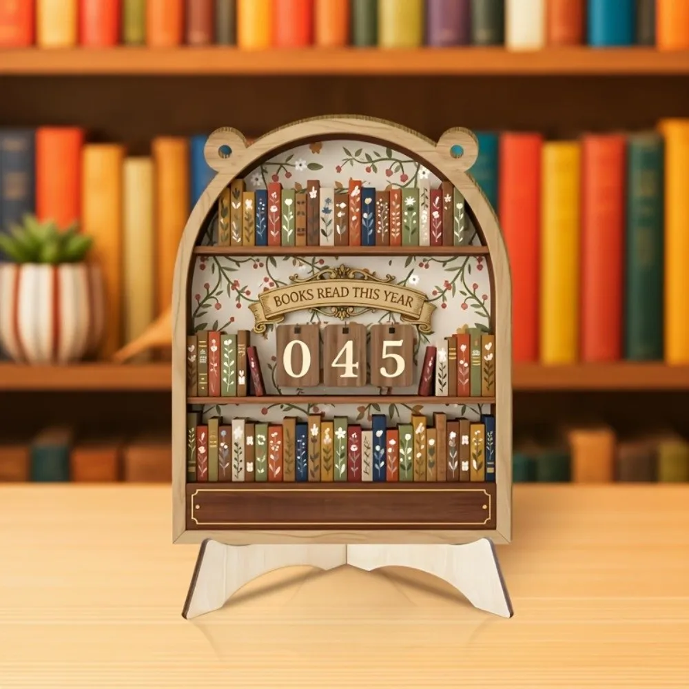 Wooden Material Reading Challenge Tracker Handmade Read This Year Reading Tracker Hanging Signage
