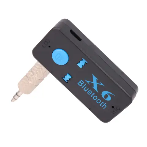 3 in 1 Bluetooth 호환 무선 어댑터 X6 USB 수신기 3.5mm 오디오 잭 TF mp3 카드 리더기 마이크 통화 지원 자동차 스피커