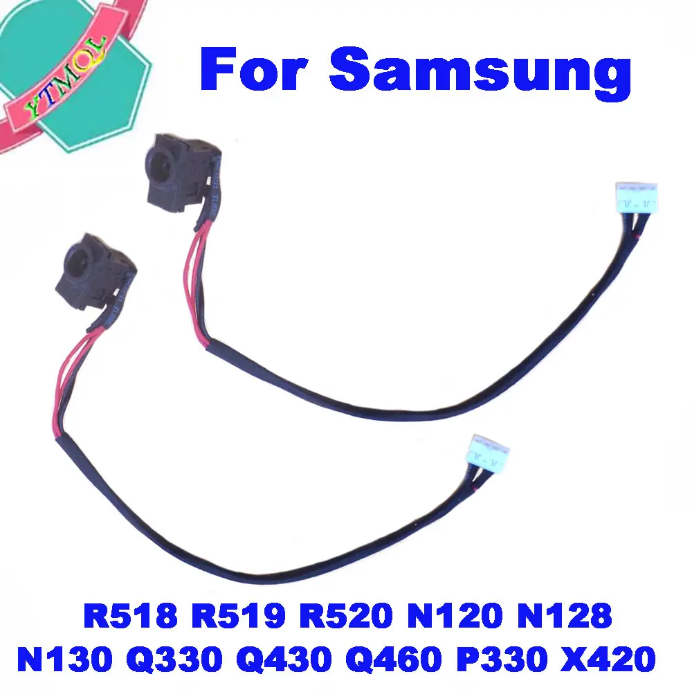 1-10Pcs DC Power Jack with cable For Samsung R518 R519 R520 N120 N128 N130 Q330 Q430 Q460 P330 X420 laptop DC-IN Flex Cable