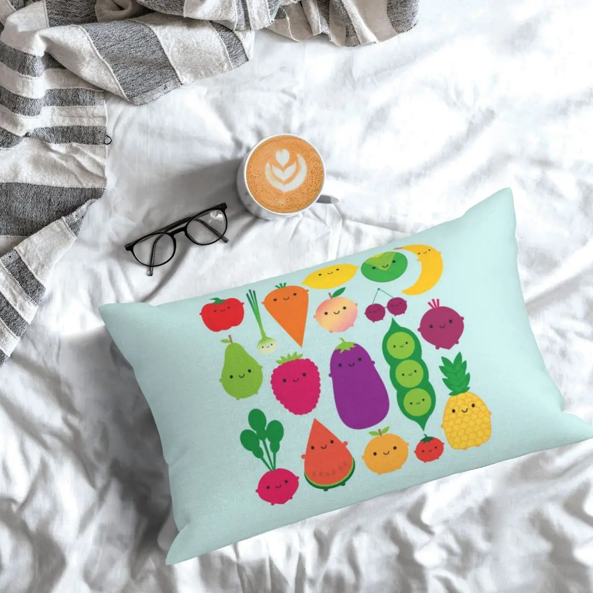 5 A Day Fruit And Vegetables Rectangle Pillowcase Cushion Cover Decorative Bedroom Bed Home Comfort Throw Pillow