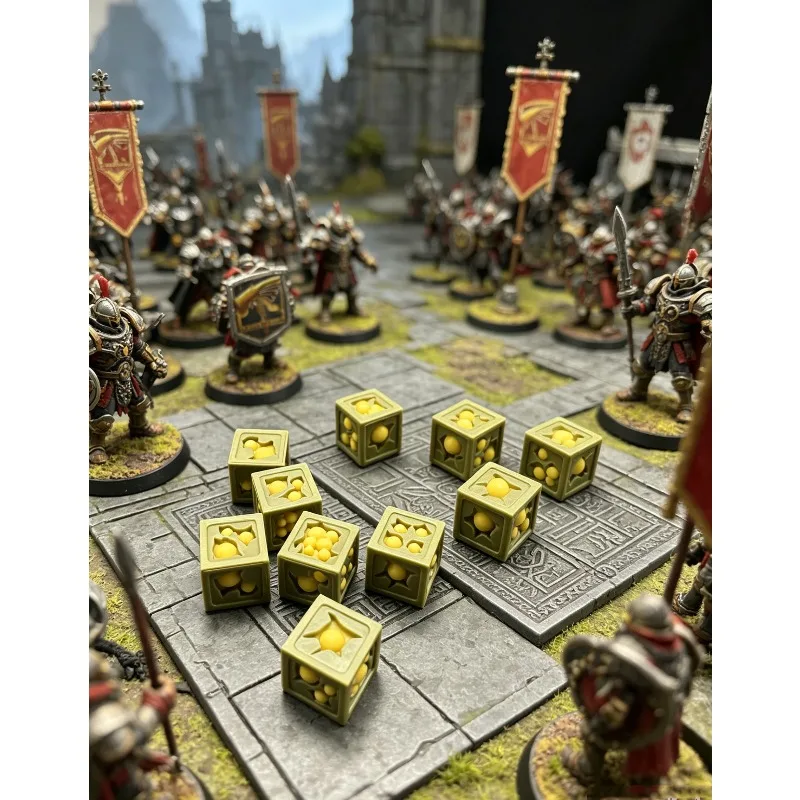 Warhammer 40K Death Guard Dice 10/20Pcs 16mm D6 Olive Green Resin Pus Blob Emblem Dice Tabletop Wargame Hobby Accessories