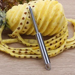 1PC Non-slip Handle Pineapple Shovel Stainless Steel Pineapple Knife Portable Fruit Peeler V-Shaped Tools Manual Food Processors