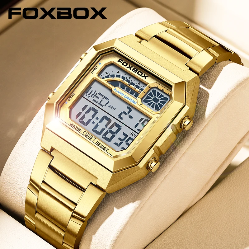 

FOXBOX New Sports Mens Watch Fashion Sports Digital Watches Men Casual Waterproof Luminous Date Quartz Wristwatch Reloj Hombre