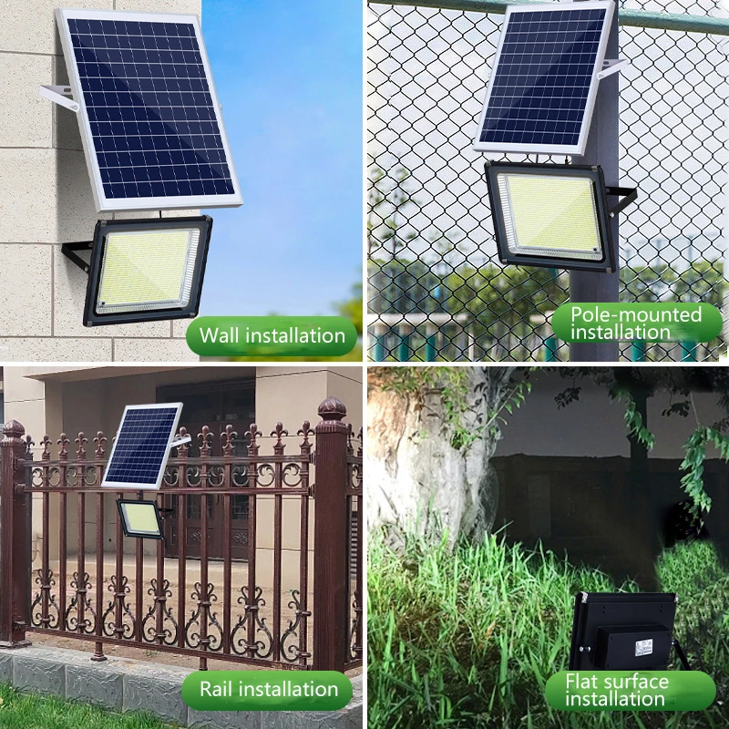 100W 150W LED 태양광 투광등 가로등 방수 IP66 야외 투광등 ABS 플라스틱 바디 정원용